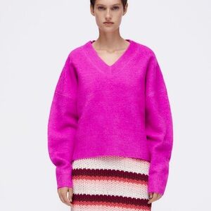 zara fuchsia knit sweater